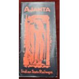 India Ajanta 1920s Indian State Railways Travel Brochure, illustrated and train timetables