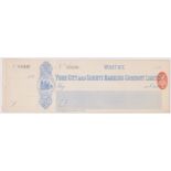 York City & County Banking Co. Ltd., Whitby. Used Order RO 2/12/90. Blue on White. Vig: Abbey,