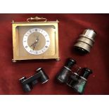 Mixed lot including two small binoculars, a Kershaw Leeds Vintage Series A Projection Lens No 1644