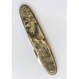 Arnex INOX Pocket Knife with the main body being made from brass in the design of an Elk standing in