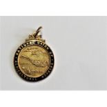 National Union of Agricultural Workers 9.375 Gold and enamel fob medallion presented to H. Flegg