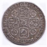 1743 George II Sixpence, roses in angles, fine