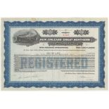 New Orleans Great Northern Railway Company, 1933 5% Income debenture 1000 Dollars. Fine steam