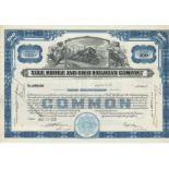 Gulf, Mobile And Ohio Railroad Company - 1952. Share certificate for 100 shares of common stock.