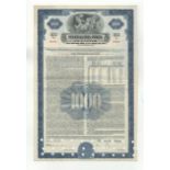 Pennsylvania Power Company 1000 Dollar First Mortgage Bond, 1945, blue on white with black vignette,