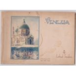 Venezia Lloyd Triestino 1920s Brochure with photographic views OMAGGIO, also a Gondoliere visiting