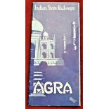 India Agra 1920s Indian State Railways Travel Brochure, views of the Fort, Rail Timetable. VGC