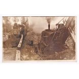 1910 Railway Disaster. Superb RP Canadian Postcard with salvage activity