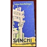 India Sanchi 1920s Indian State Railways Travel Brochure illustrated monuments and map