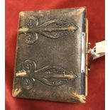 Victorian leather bound Ambrotype album with brass plated latch, the album hold (24) pictures,