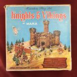 Marx - Miniature Knight & Vikings Play Set, circa' 1960, comprising of: Coloured Paper Play Mat,