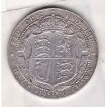 1910 Edward VII Halfcrown, near fine. Polished