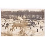 Canada 1908 Photographic Postcard Winnipeg Nilson, Ice Hockey Match, elevated view with much