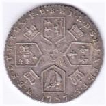 1787 George III Sixpence, no Semee of hearts about EF