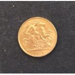 1914 Gold Half Sovereign, GEF