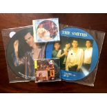 SMITHS INTERVIEW PICTURE DISCS AND CDS. A PAIR OF RARE 12" PICTURE DISC LPS AND A PAIR OF LIMITED