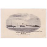 Naval WWI Hospital Boat "TCHAD" fine postcard, pub Grimand, Marseille, scarce. France