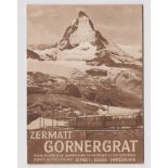 Switzerland Zermatt Gornergrat 1931 Guide with Map (with a panorama in colour) photographs