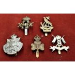 British Military Cap Badges (5) including: Scottish Horse, Hampshire Yeomanry, Royal Buckinghamshire