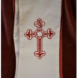 Religious Christian sashes/stoles in different colours and embroidered crosses on end. Colours