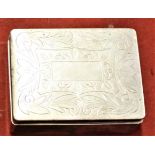 Silver Cigarette Humidor box with wood lining, sadly the lid has been damaged and needs some tlc.