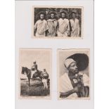 Oriental Africa, Guerriero Abissino on horseback, native Prete Abissino, and a group of four