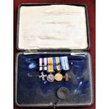 British WWI Miniature Military Cross and Bar five place medal group with British War Medal,