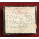 German 1938 box of Glass slides (four out of nine) 'RFDU' Series No. 38 by Dr Franz Stoedtner on the