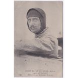 Aviation Fine 1910 portrait photo (Le Matin) of Aubrun seated in Monoplane Bleriot. Pub ELD France