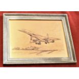 Concorde' An original Etchmaster copper plate of the original etch by A. Langford. Depicts an