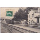 Railway 1908 used postcard Le Bousquet D'Orb La Gare, station view with platform activity and