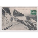 1907 Postcard used 'Tramway du Puy-de-Dome Le Grande Rocher steam locomotive climbing
