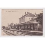 French Railway postcard, Commercy Station Interieur de la Gare, activity Pub Cateux Commercy, used