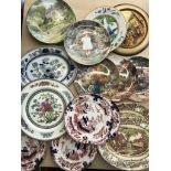 Attractive collection of antique and collectable plates including an Oval Plate 27cm x 21.5cm floral