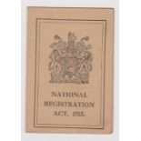 National Registration Act, 1915 Certificate, issued to an Annie Cartwright for the purpose of