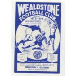 Wealdstone Football club programmes 1973-74 League, Cup and Friendly matches Home (24), including