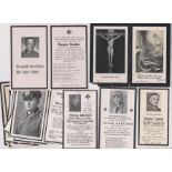 German WWI/II Military 'Death' Casualty Memorial Cards, a collection (21) two WWI with an