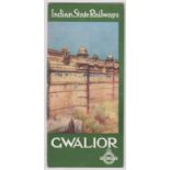 India, Gwalior Indian State Railways 1930 brochure with colour painting cover. The Heart of India