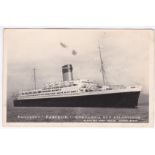 Shipping Postcard France, 1948 used RP postcard of Paquebot "Paster" South Atlantic Company