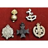 British Military Cap Badges (5) including: The 5th Battalion London Rifle Brigade, 7th City of