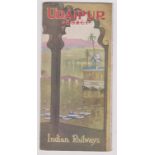India Udaipur (BB&CI) 1930 Indian Railways publicity brochure, colour painting cover, photographs