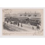 Railway postcard Cherbourg 1902 used postcard of the station, activity, Photo ND