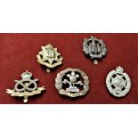 British Military Cap Badges (5) including: The South Lancashire (Prince of Wales's Volunteer)