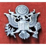 American 1960s US Air Force Officers Cap Badge, made N.S. Meyer Inc., New York with screw back