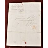 Great Britain 1845 Scottish Widows Insurance Agents report dated 6/3/1845 Limerick cancelled 12/3/