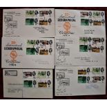 Great Britain 1964 (1 July) Geographical Congress FDCs (non-phos), (3) Phosphor (3), (6 in total)