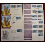 Great Britain 1966 (28 Feb) Westminster Abbey sets (7) including 900th Year Slogan, London FDI