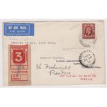 Great Britain 1934 (30 Sept) Flown Env Airmail Bristol to M/C (last 1934) LMS to post in Bristol.