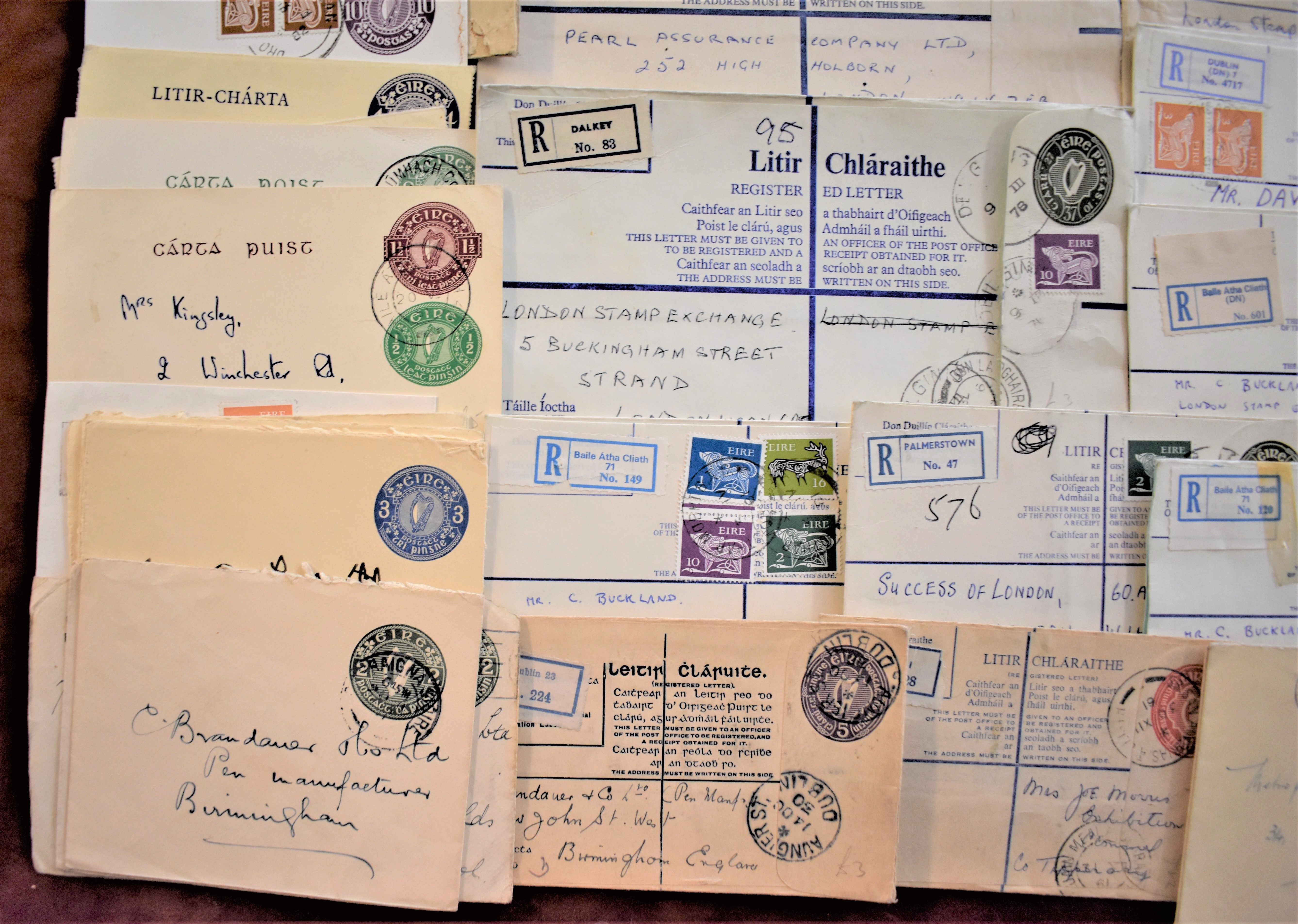 Ireland 1940s to 1980s - nice batch to Registered letter, used few censored, good range to values. - Image 3 of 3