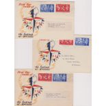 Great Britain 1951 (3 May) Festival of Britain FDC's - Battersea wavy line cds (3)